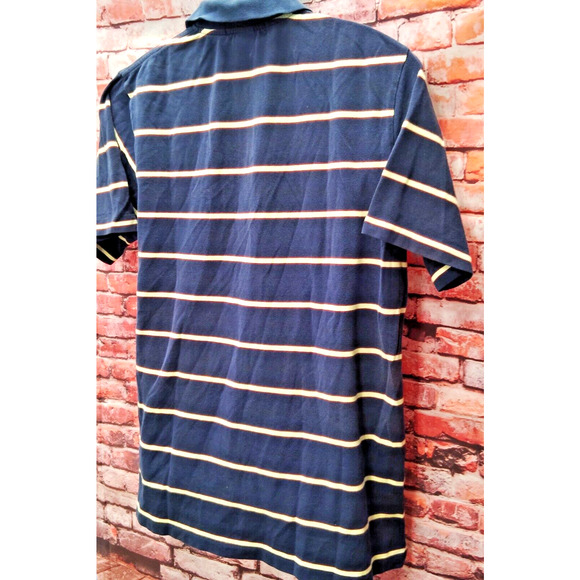 Polo Golf Ralph Lauren Polo Shirt Men's L Navy Striped Performance Short Sleeve - Picture 6 of 7